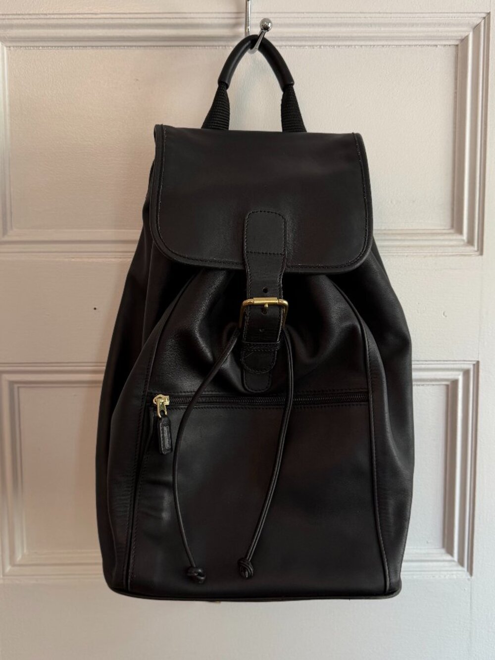 Coach Black Leather Drawstring Backpack Bucket Bag D1S-0529 Vintage 90s Designer